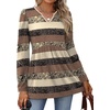image:imageWIHOLL Womens Tops Long Sleeve Fall Shirts Babydoll Peplum Tops for Women V Neck Tunic Dressy Casual BlousesStriped Brown