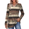image:imageWIHOLL Womens Tops Long Sleeve Fall Shirts Babydoll Peplum Tops for Women V Neck Tunic Dressy Casual BlousesStriped Brown