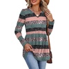 image:imageWIHOLL Womens Tops Long Sleeve Fall Shirts Babydoll Peplum Tops for Women V Neck Tunic Dressy Casual BlousesStriped Pink