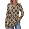 image:imageWIHOLL Womens Tops Long Sleeve Fall Shirts Babydoll Peplum Tops for Women V Neck Tunic Dressy Casual BlousesWestern Print