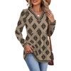 image:imageWIHOLL Womens Tops Long Sleeve Fall Shirts Babydoll Peplum Tops for Women V Neck Tunic Dressy Casual BlousesWestern Print
