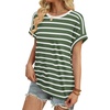 image:imageWIHOLL Womens Tops Short Sleeve Shirts Summer Outfits 2026 Spring Dressy Casual Clothes ClothingArmy Green Stripes