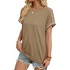 image:imageWIHOLL Womens Tops Short Sleeve Shirts Summer Outfits 2026 Spring Dressy Casual Clothes ClothingBeige