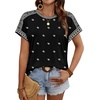 image:imageWIHOLL Womens Tops Short Sleeve Shirts Summer Outfits 2026 Spring Dressy Casual Clothes ClothingBlack Print