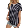 image:imageWIHOLL Womens Tops Short Sleeve Shirts Summer Outfits 2026 Spring Dressy Casual Clothes ClothingBlack Stripes