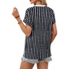 image:imageWIHOLL Womens Tops Short Sleeve Shirts Summer Outfits 2026 Spring Dressy Casual Clothes ClothingBlack Stripes
