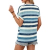 image:imageWIHOLL Womens Tops Short Sleeve Shirts Summer Outfits 2026 Spring Dressy Casual Clothes ClothingBlue Stripes