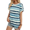 image:imageWIHOLL Womens Tops Short Sleeve Shirts Summer Outfits 2026 Spring Dressy Casual Clothes ClothingBlue Stripes