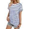 image:imageWIHOLL Womens Tops Short Sleeve Shirts Summer Outfits 2026 Spring Dressy Casual Clothes ClothingBlue Stripes3