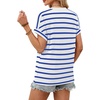 image:imageWIHOLL Womens Tops Short Sleeve Shirts Summer Outfits 2026 Spring Dressy Casual Clothes ClothingBlue Stripes3