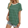 image:imageWIHOLL Womens Tops Short Sleeve Shirts Summer Outfits 2026 Spring Dressy Casual Clothes ClothingGreen Stripes