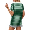image:imageWIHOLL Womens Tops Short Sleeve Shirts Summer Outfits 2026 Spring Dressy Casual Clothes ClothingGreen Stripes