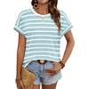 image:imageWIHOLL Womens Tops Short Sleeve Shirts Summer Outfits 2026 Spring Dressy Casual Clothes ClothingLake Stripes