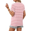 image:imageWIHOLL Womens Tops Short Sleeve Shirts Summer Outfits 2026 Spring Dressy Casual Clothes ClothingPink Stripes
