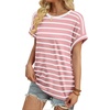 image:imageWIHOLL Womens Tops Short Sleeve Shirts Summer Outfits 2026 Spring Dressy Casual Clothes ClothingPink Stripes