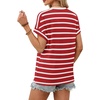 image:imageWIHOLL Womens Tops Short Sleeve Shirts Summer Outfits 2026 Spring Dressy Casual Clothes ClothingRed Stripes