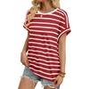 image:imageWIHOLL Womens Tops Short Sleeve Shirts Summer Outfits 2026 Spring Dressy Casual Clothes ClothingRed Stripes