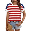 image:imageWIHOLL Womens Tops Short Sleeve Shirts Summer Outfits 2026 Spring Dressy Casual Clothes ClothingUsa Flag