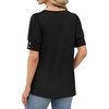 image:imageWIHOLL Womens Tops Summer Short Sleeve Shirts Square Neck Spring Outfits 2026 Fashion Clothing BlousesBlack