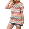 image:imageWIHOLL Womens Tops Summer Short Sleeve Shirts Square Neck Spring Outfits 2026 Fashion Clothing BlousesBoho Stripes