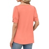 image:imageWIHOLL Womens Tops Summer Short Sleeve Shirts Square Neck Spring Outfits 2026 Fashion Clothing BlousesCoral
