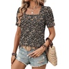image:imageWIHOLL Womens Tops Summer Short Sleeve Shirts Square Neck Spring Outfits 2026 Fashion Clothing BlousesFloral Black