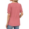 image:imageWIHOLL Womens Tops Summer Short Sleeve Shirts Square Neck Spring Outfits 2026 Fashion Clothing BlousesRed Stripes