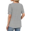 image:imageWIHOLL Womens Tops Summer Short Sleeve Shirts Square Neck Spring Outfits 2026 Fashion Clothing BlousesWhite Stripes