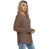 image:imageWIHOLL Womens Waffle Knit Tunic Tops Fall Long Sleeve Shirts Curved HemAcoffee