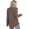 image:imageWIHOLL Womens Waffle Knit Tunic Tops Fall Long Sleeve Shirts Curved HemAcoffee