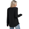 image:imageWIHOLL Womens Waffle Knit Tunic Tops Fall Long Sleeve Shirts Curved HemBlack