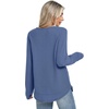 image:imageWIHOLL Womens Waffle Knit Tunic Tops Fall Long Sleeve Shirts Curved HemBlue