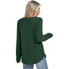 image:imageWIHOLL Womens Waffle Knit Tunic Tops Fall Long Sleeve Shirts Curved HemGreen