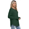 image:imageWIHOLL Womens Waffle Knit Tunic Tops Fall Long Sleeve Shirts Curved HemGreen