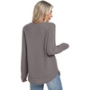 image:imageWIHOLL Womens Waffle Knit Tunic Tops Fall Long Sleeve Shirts Curved HemGrey