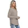 image:imageWIHOLL Womens Waffle Knit Tunic Tops Fall Long Sleeve Shirts Curved HemKhaki