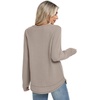 image:imageWIHOLL Womens Waffle Knit Tunic Tops Fall Long Sleeve Shirts Curved HemKhaki