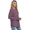 image:imageWIHOLL Womens Waffle Knit Tunic Tops Fall Long Sleeve Shirts Curved HemLotus Purple