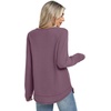 image:imageWIHOLL Womens Waffle Knit Tunic Tops Fall Long Sleeve Shirts Curved HemLotus Purple