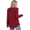 image:imageWIHOLL Womens Waffle Knit Tunic Tops Fall Long Sleeve Shirts Curved HemRed
