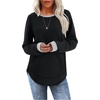 image:imageWIHOLL Womens Waffle Knit Tunic Tops Fall Long Sleeve Shirts Curved HemZablackgrey
