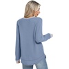 image:imageWIHOLL Womens Waffle Knit Tunic Tops Fall Long Sleeve Shirts Curved HemZabluegrey