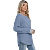 image:imageWIHOLL Womens Waffle Knit Tunic Tops Fall Long Sleeve Shirts Curved HemZabluegrey