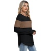 image:imageWIHOLL Womens Waffle Knit Tunic Tops Fall Long Sleeve Shirts Curved HemZbblackbrown