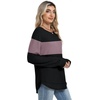 image:imageWIHOLL Womens Waffle Knit Tunic Tops Fall Long Sleeve Shirts Curved HemZbblacklotus Purple