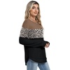 image:imageWIHOLL Womens Waffle Knit Tunic Tops Fall Long Sleeve Shirts Curved HemZcbrownleopardblack
