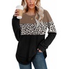 image:imageWIHOLL Womens Waffle Knit Tunic Tops Fall Long Sleeve Shirts Curved HemZcbrownleopardblack
