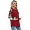 image:imageWIHOLL Womens Waffle Knit Tunic Tops Fall Long Sleeve Shirts Curved HemZdred Checkered