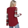 image:imageWIHOLL Womens Waffle Knit Tunic Tops Fall Long Sleeve Shirts Curved HemZdred Checkered