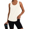 image:imageWIHOLL Womens Workout Tank Tops Sleeveless Athletic Racerback for Gym Yoga Running  Summer Fitness Tops Scoop Neck SXXL0cream White